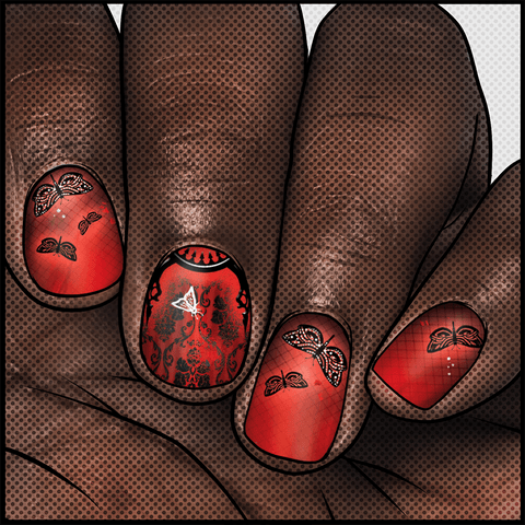 ππ Crimson Shriek β¦ Nail Wrap β¦ 22-tip Set