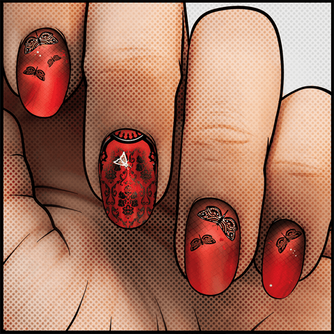 ππ Crimson Shriek β¦ Nail Wrap β¦ 22-tip Set