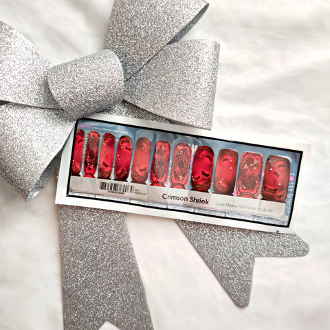 ππ Crimson Shriek β¦ Nail Wrap β¦ 22-tip Set