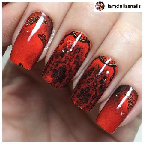 ππ Crimson Shriek β¦ Nail Wrap β¦ 22-tip Set