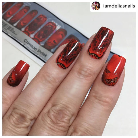 ππ Crimson Shriek β¦ Nail Wrap β¦ 22-tip Set