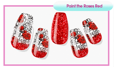 🆕 Paint The Roses Red ✦ Nail Wrap ✦ 22-tip Set