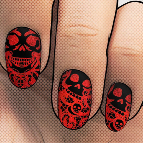 Crimson Lace ✦ Nail Wrap ✦ 22 - tip Set - Espionage CosmeticsEspionage CosmeticsCrimson Lace ✦ Nail Wrap ✦ 22 - tip Set