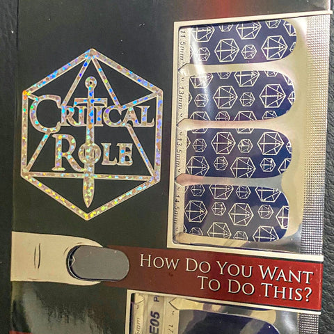 Critical Role Navy ✦ Licensed Nail Wrap ✦ 14 - tip Set - Espionage CosmeticsEspionage CosmeticsCritical Role Navy ✦ Licensed Nail Wrap ✦ 14 - tip Set