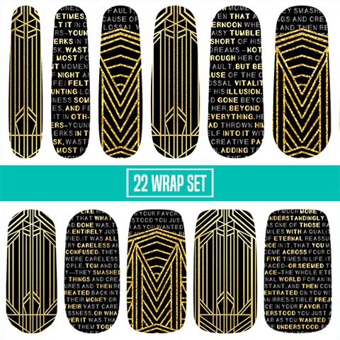 🔖 🔖 Boats Against the Current ✦ Nail Wrap ✦ 22-tip Set