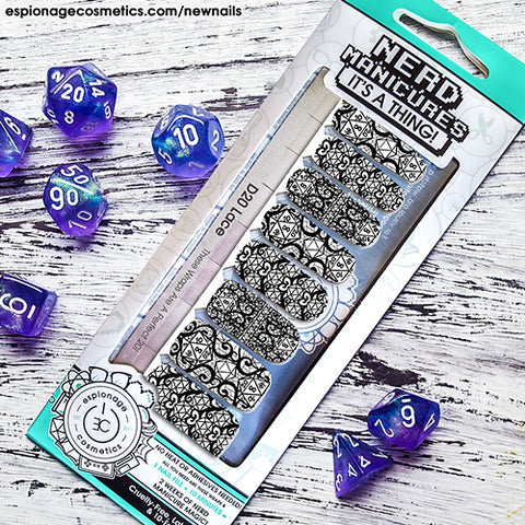 🔖 🔖 D20 Lace ✦ Nail Wrap ✦ 22-tip Set
