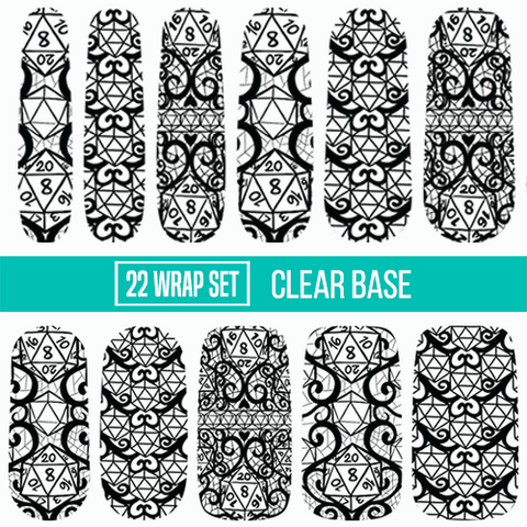 🔖 🔖 D20 Lace ✦ Nail Wrap ✦ 22-tip Set