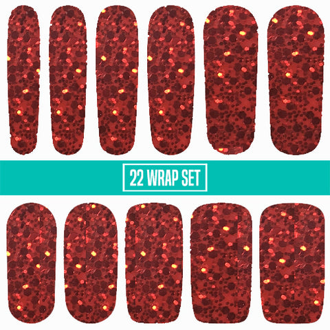 Ruby Slippers ✦ Glitter Jedi Approved Nail Wrap ✦ 22-tip Set