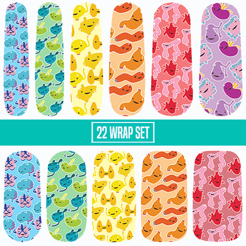 I HEART GUTS : Love Your Body ✦ Licensed Nail Wrap ✦ 22-tip Set