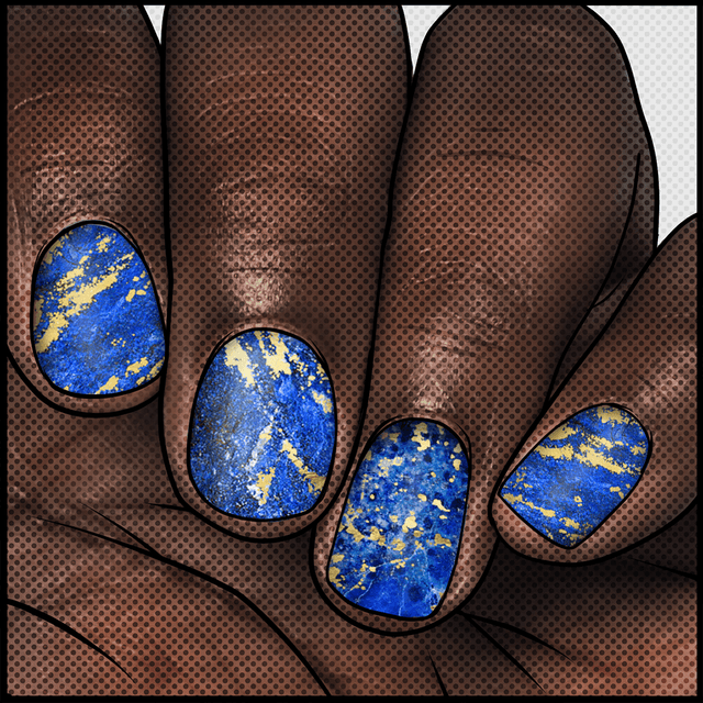 Lapis Lazuli ✦ Nail Wrap ✦ 22-tip Set