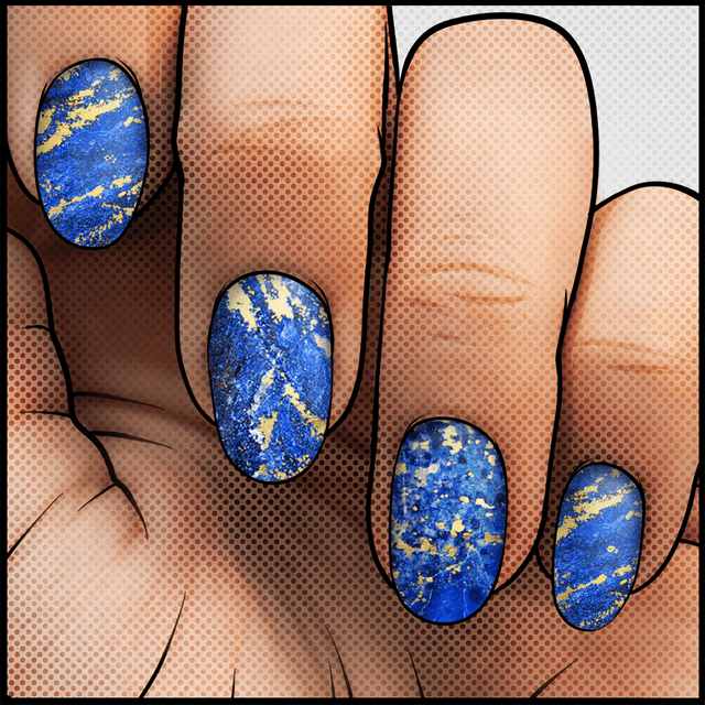 Lapis Lazuli ✦ Nail Wrap ✦ 22-tip Set