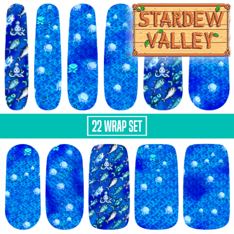 Stardew Valley: Moonlight Jellies ✦ Licensed Nail Wrap ✦ 22-tip Set