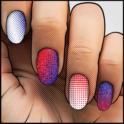 Pop Art: PATRIOT ✦ Nail Wrap ✦ 22-tip Set - Espionage Cosmetics