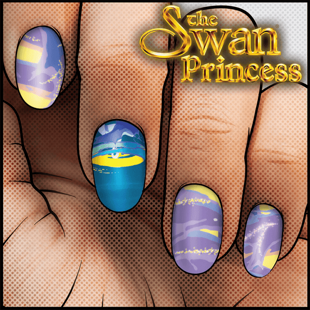 THE SWAN PRINCESS: Moonlight Transformation ✦ LICENSED Nail Wrap ✦ 22-tip Set