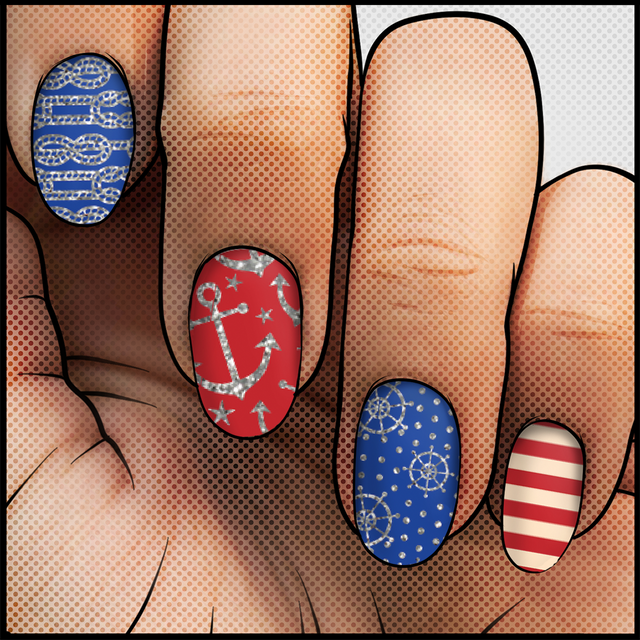 That's Nautical || Nail Wrap || 22-tip Set