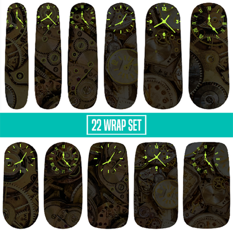 🔖🔖 Timekeeping ✦ Nail Wrap ✦ 22-tip Set