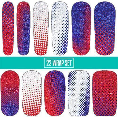 Pop Art: PATRIOT ✦ Nail Wrap ✦ 22-tip Set - Espionage Cosmetics