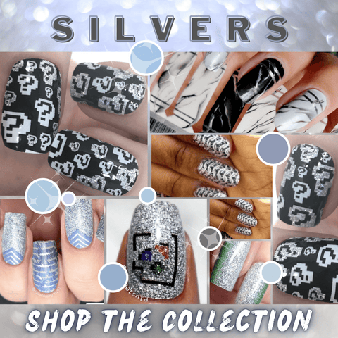 🤍 SILVERS  🤍 Nail Wrap COLOR Collection - Espionage Cosmetics