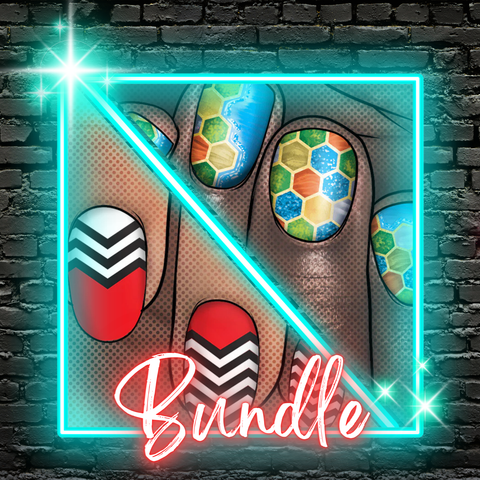 🆕 GEOMETRICALLY OPPOSED ✦ Nail Wrap Bundle ✦ 22-tip Sets