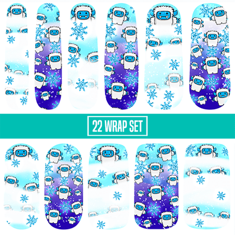 Abominable Snowman ✦ Nail Wrap ✦ 22 - tip Set - Espionage CosmeticsEspionage CosmeticsAbominable Snowman ✦ Nail Wrap ✦ 22 - tip Set