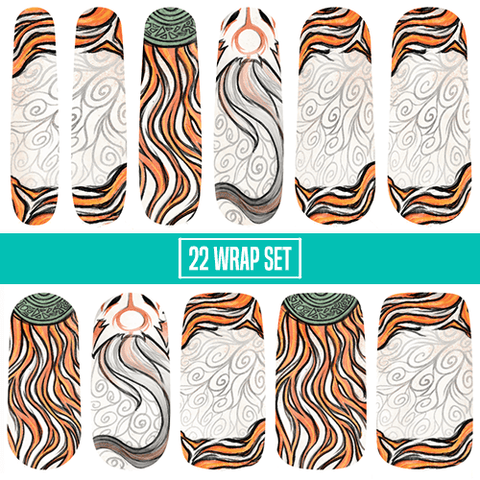 August Flames ✦ Nail Wrap ✦ 22 - tip Set - Espionage CosmeticsEspionage CosmeticsAugust Flames ✦ Nail Wrap ✦ 22 - tip Set