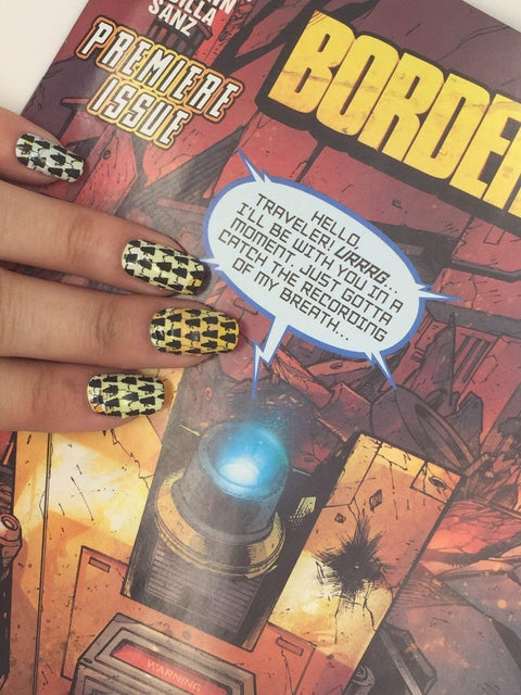 Borderlands: CL4P - TP ✦ Licensed Nail Wrap ✦ 14 - tip Set - Espionage CosmeticsEspionage CosmeticsBorderlands: CL4P - TP ✦ Licensed Nail Wrap ✦ 14 - tip Set