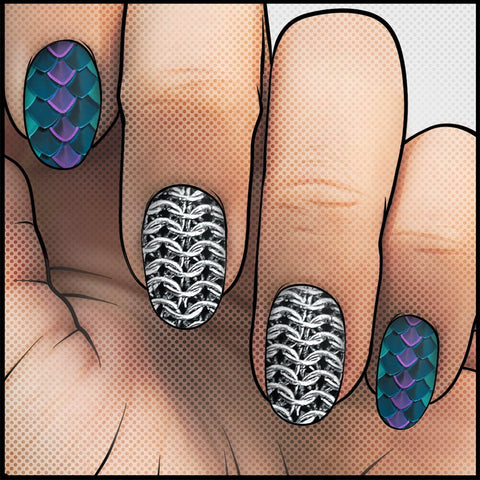 Chainmail ✦ Nail Wrap ✦ 22 - tip Set - Espionage CosmeticsEspionage CosmeticsChainmail ✦ Nail Wrap ✦ 22 - tip Set