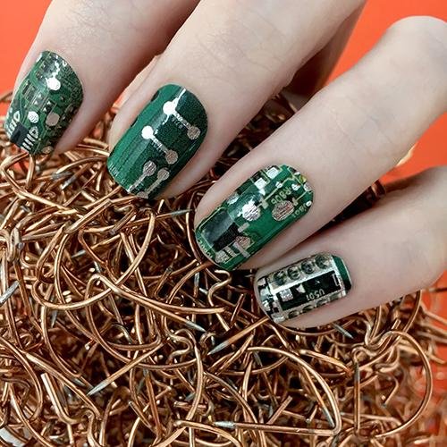 Circuit Board ✦ Nail Wrap ✦ 22 - tip Set - Espionage CosmeticsEspionage CosmeticsCircuit Board ✦ Nail Wrap ✦ 22 - tip Set