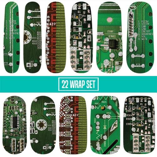 Circuit Board ✦ Nail Wrap ✦ 22 - tip Set - Espionage CosmeticsEspionage CosmeticsCircuit Board ✦ Nail Wrap ✦ 22 - tip Set