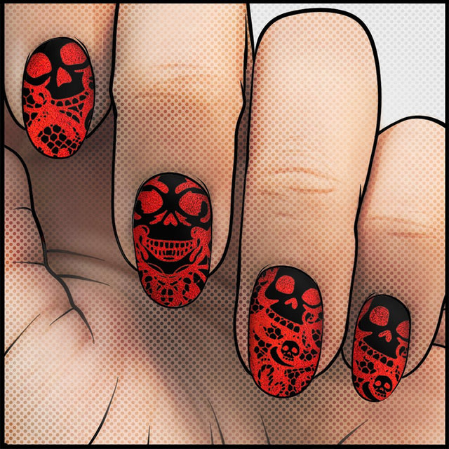 Crimson Lace ✦ Nail Wrap ✦ 22 - tip Set - Espionage CosmeticsEspionage CosmeticsCrimson Lace ✦ Nail Wrap ✦ 22 - tip Set