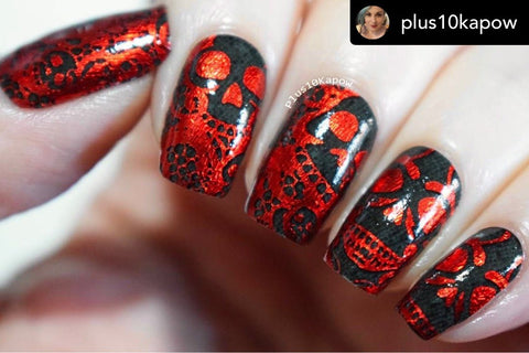 Crimson Lace ✦ Nail Wrap ✦ 22 - tip Set - Espionage CosmeticsEspionage CosmeticsCrimson Lace ✦ Nail Wrap ✦ 22 - tip Set