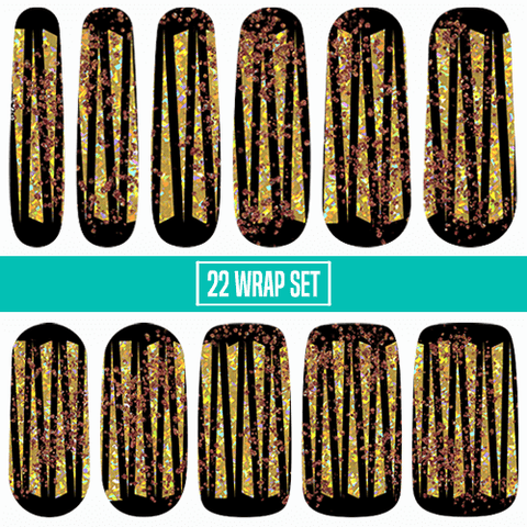 Ember ✦ Glitter Jedi Approved Nail Wrap ✦ 22 - tip Set - Espionage CosmeticsEspionage CosmeticsEmber ✦ Glitter Jedi Approved Nail Wrap ✦ 22 - tip Set