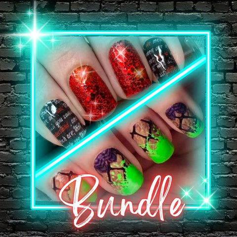 Famous Monsters ✦ Nail Wrap Bundle ✦ 22 - tip Sets - Espionage CosmeticsEspionage CosmeticsFamous Monsters ✦ Nail Wrap Bundle ✦ 22 - tip Sets