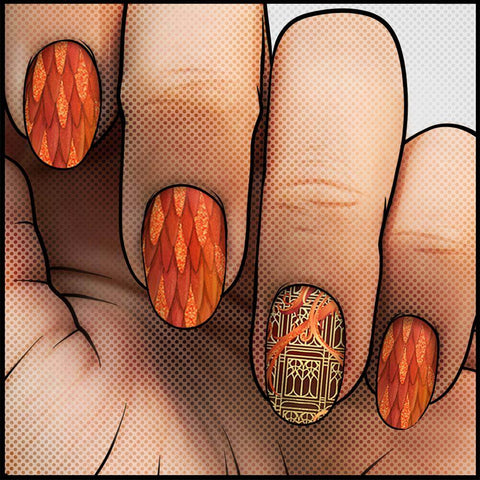 Headmaster's Phoenix ✦ Nail Wrap ✦ 22 - tip Set - Espionage CosmeticsEspionage CosmeticsHeadmaster's Phoenix ✦ Nail Wrap ✦ 22 - tip Set