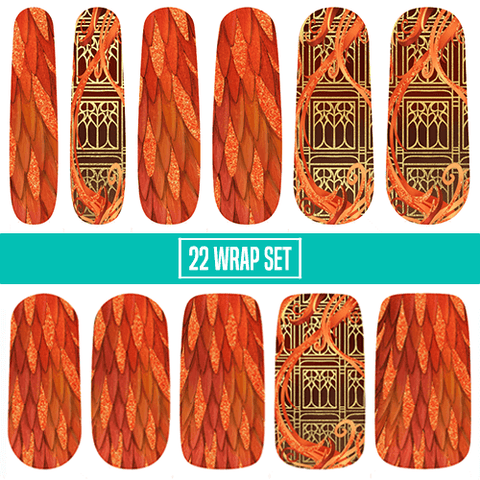 Headmaster's Phoenix ✦ Nail Wrap ✦ 22 - tip Set - Espionage CosmeticsEspionage CosmeticsHeadmaster's Phoenix ✦ Nail Wrap ✦ 22 - tip Set