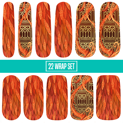 Headmaster's Phoenix ✦ Nail Wrap ✦ 22 - tip Set - Espionage CosmeticsEspionage CosmeticsHeadmaster's Phoenix ✦ Nail Wrap ✦ 22 - tip Set