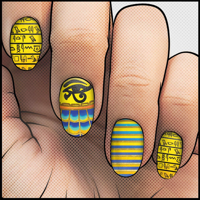 Hieroglyphics ✦ Nail Wrap ✦ 22 - tip Set - Espionage CosmeticsEspionage CosmeticsHieroglyphics ✦ Nail Wrap ✦ 22 - tip Set