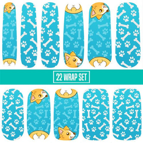 I Heart Corgis ✦ Nail Wrap ✦ 22 - tip Set - Espionage CosmeticsEspionage CosmeticsI Heart Corgis ✦ Nail Wrap ✦ 22 - tip Set