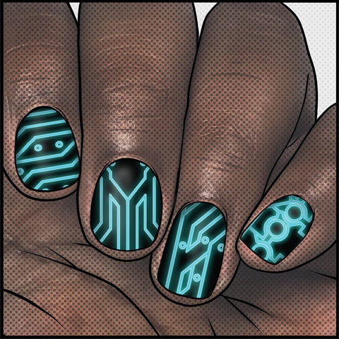 Light Cycle ✦ Nail Wrap ✦ 22 - tip Set - Espionage CosmeticsEspionage CosmeticsLight Cycle ✦ Nail Wrap ✦ 22 - tip Set