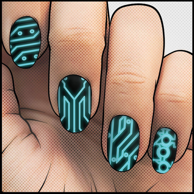 Light Cycle ✦ Nail Wrap ✦ 22 - tip Set - Espionage CosmeticsEspionage CosmeticsLight Cycle ✦ Nail Wrap ✦ 22 - tip Set