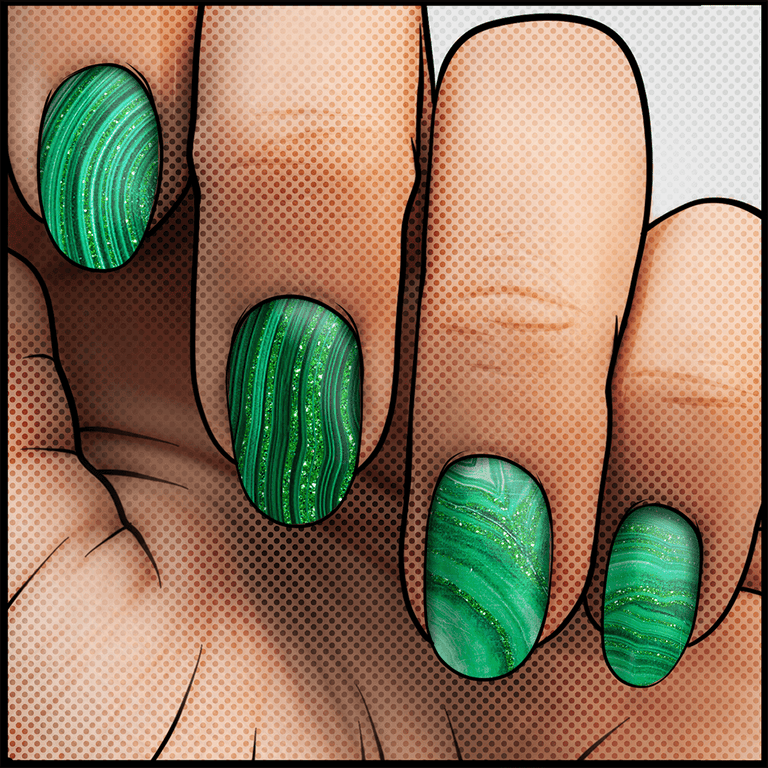 Malachite ✦ Nail Wrap ✦ 22 - tip Set - Espionage CosmeticsEspionage CosmeticsMalachite ✦ Nail Wrap ✦ 22 - tip Set