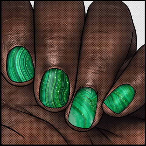 Malachite ✦ Nail Wrap ✦ 22 - tip Set - Espionage CosmeticsEspionage CosmeticsMalachite ✦ Nail Wrap ✦ 22 - tip Set