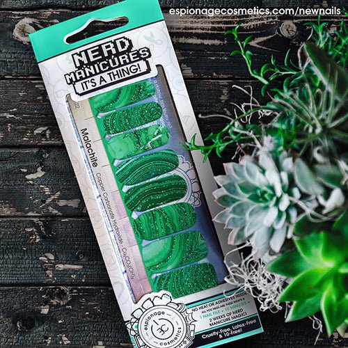 Malachite ✦ Nail Wrap ✦ 22 - tip Set - Espionage CosmeticsEspionage CosmeticsMalachite ✦ Nail Wrap ✦ 22 - tip Set