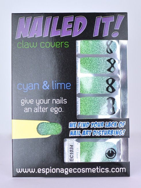 MASKS Cyan & Lime ✦ Nail Wrap ✦ 14 - tip Set - Espionage CosmeticsEspionage CosmeticsMASKS Cyan & Lime ✦ Nail Wrap ✦ 14 - tip Set