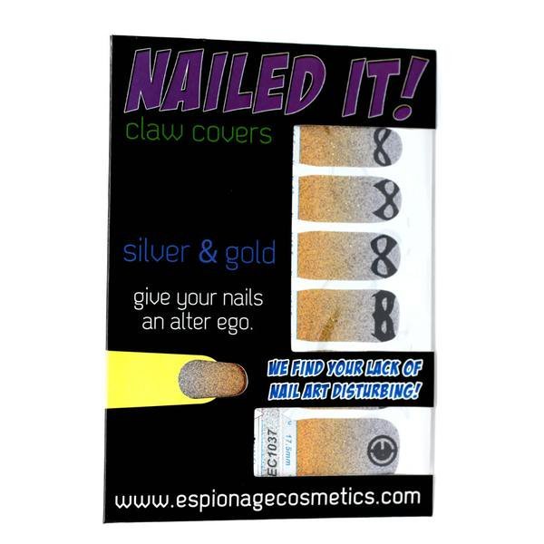 MASKS Silver & Gold ✦ Nail Wrap ✦ 14 - tip Set - Espionage CosmeticsEspionage CosmeticsMASKS Silver & Gold ✦ Nail Wrap ✦ 14 - tip Set