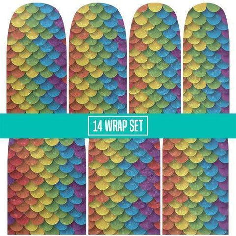 MERMAID SCALES ✦ Pearl RAINBOW ✦ Nail Wraps ✦ 14 - tip Set - Espionage CosmeticsEspionage CosmeticsMERMAID SCALES ✦ Pearl RAINBOW ✦ Nail Wraps ✦ 14 - tip Set