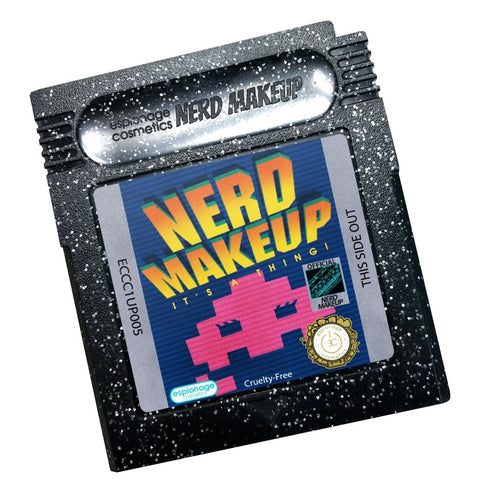 Nerd Makeup Invaders ✦ Cartridge Compact ✦ Black Glitter - Espionage CosmeticsEspionage CosmeticsNerd Makeup Invaders ✦ Cartridge Compact ✦ Black Glitter