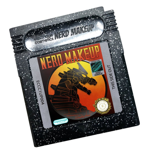 Nerd Makeup Kombat ✦ Cartridge Compact ✦ Black Glitter - Espionage CosmeticsEspionage CosmeticsNerd Makeup Kombat ✦ Cartridge Compact ✦ Black Glitter