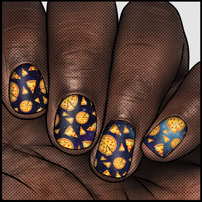 Pizza In SPACE ✦ Nail Wrap ✦ 22 - tip Set - Espionage CosmeticsEspionage CosmeticsPizza In SPACE ✦ Nail Wrap ✦ 22 - tip Set