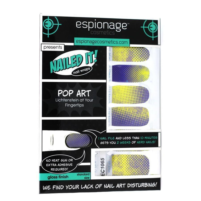 Pop Art: BLUE & YELLOW ✦ Nail Wrap ✦ 14 - tip Set - Espionage CosmeticsEspionage CosmeticsPop Art: BLUE & YELLOW ✦ Nail Wrap ✦ 14 - tip Set